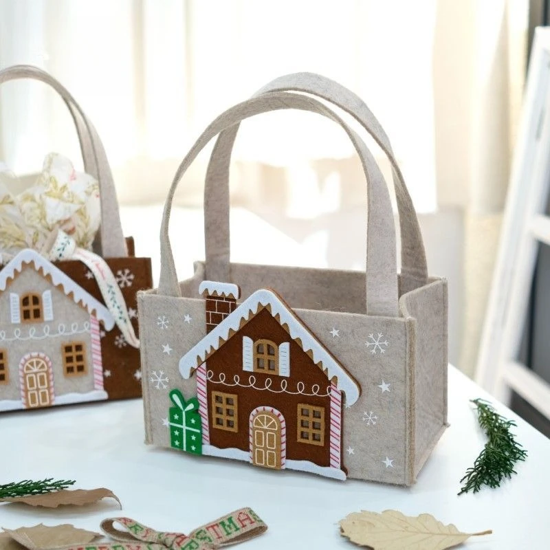 Sacchetti regalo di Natale Organizzatore di stoccaggio in feltro di Babbo Natale per decorazioni per l'albero di Natale Porta regali di caramelle per bambini Commerci all'ingrosso Nuovo