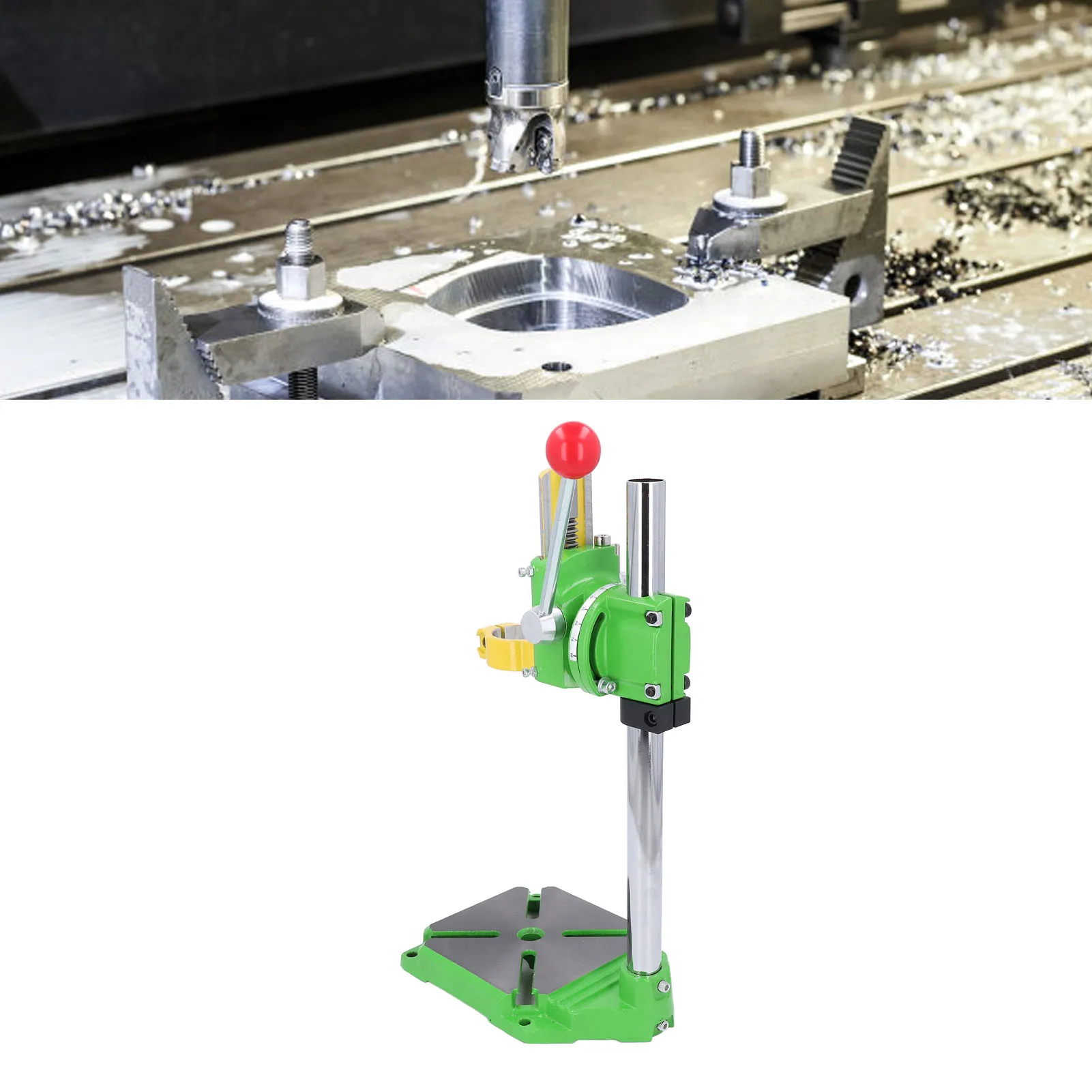 

Drill Press Stand 60mm Travel 90 Degree Rotatable Floor Drill Press Table for 38 To 43mm Drilling Machine Electric Drill Stand