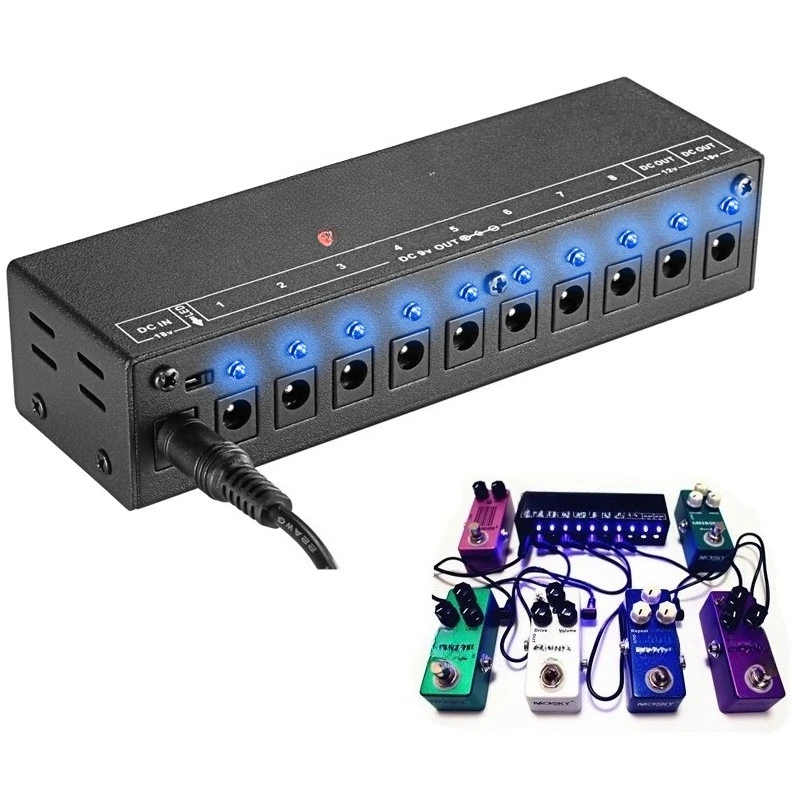 

10 x single effect power supply, instrument power independent low-noise DC-Core10