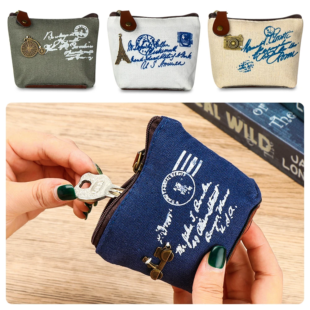 Canvas Cute Retro Coin Purse Key Bag Mini Wallet Mini Coin Pouch