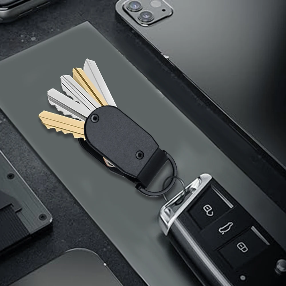 Key Organizer Compact Key Holder Metal Key Chain Minimalist key case key holder for keychain Secures 2-6 Keys