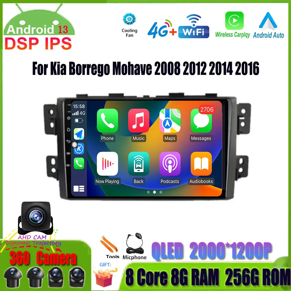 

Android 13 Car Radio Stereo For Kia Borrego Mohave 2008 2012 2014 2016 GPS Navigation Carplay Multimedia Video Player 2Din DVD