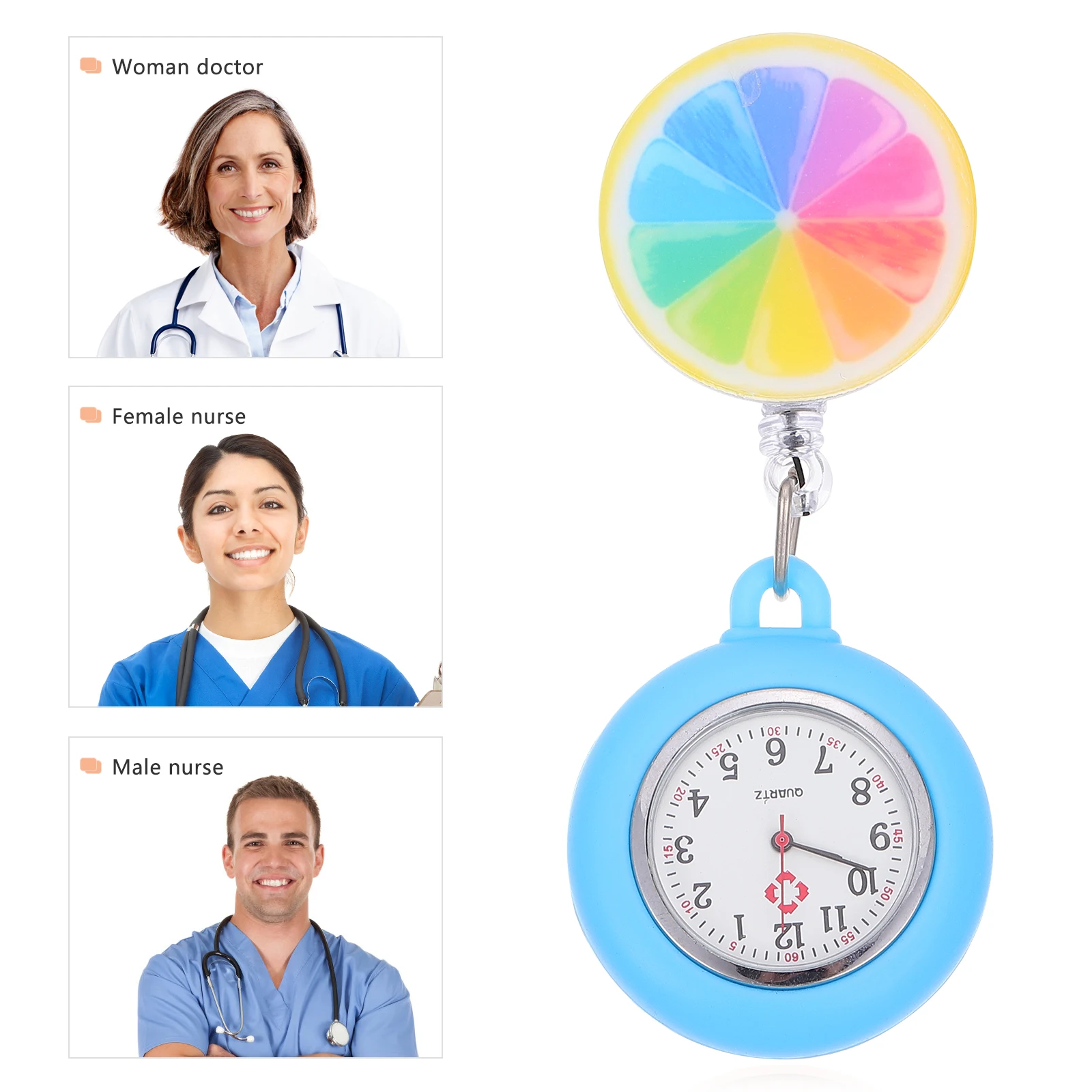 

1pc Retractable Creative Nurse Pocket Durable Safe Practical Lovely Design Women Nurse Fob Watch Telescopic Hanging Nursing
