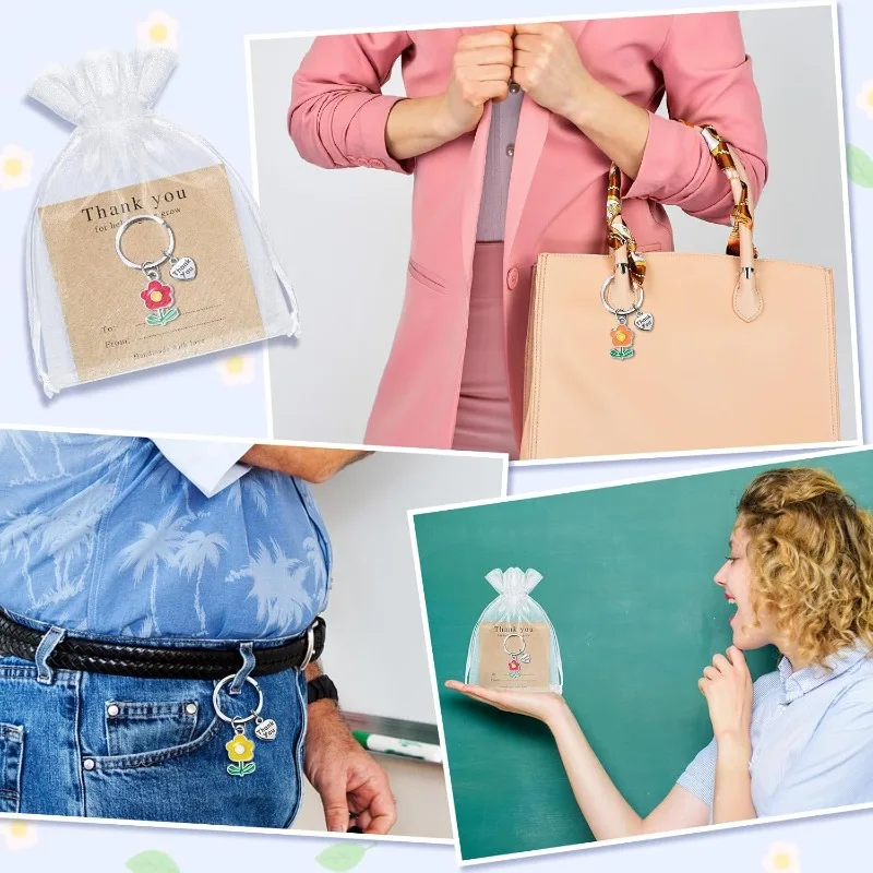 12 مجموعات هدية تقدير المعلم المفاتيح التخرج شكرا لك بطاقة الزهور كيرينغ المعلم التقدير أسبوع حفلة الحسنات