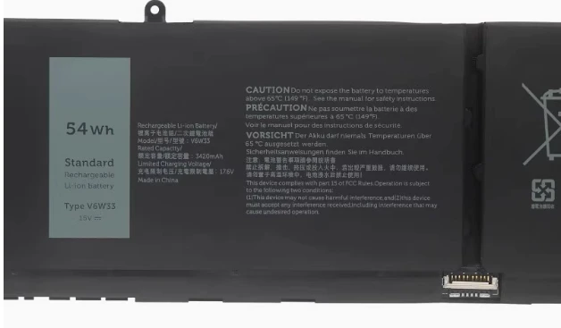 Suitable for Dell Inspiron 5310 3511 5510 5518 V6W33 54Wh Laptop Battery