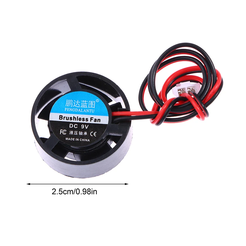 Mini 2510 25*10MM DC 5V 9V 12V 24V Round 2-Pin Cooler Brushless Chipset Heatsink Mute Mini Notebook Micro Cooling Fan