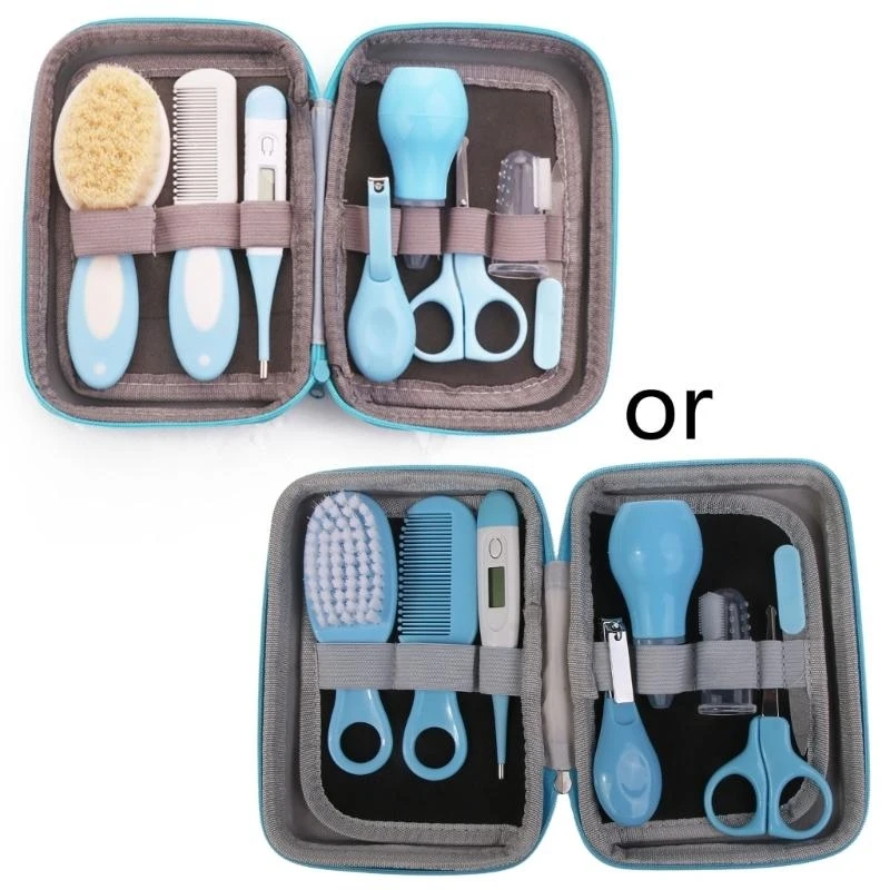 

Y4QA Baby Grooming Clipper Comb Brush Nasal Aspirator Scissor Tweezer Toothbrush