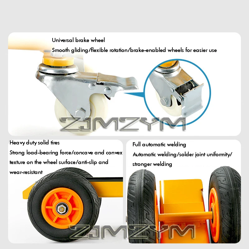 Marble Handling Trolley Groove Width 85mm  Four-wheeled Loading Vehicle Heavy-duty Universal Wheel Carrying Transportation Tool - view 3