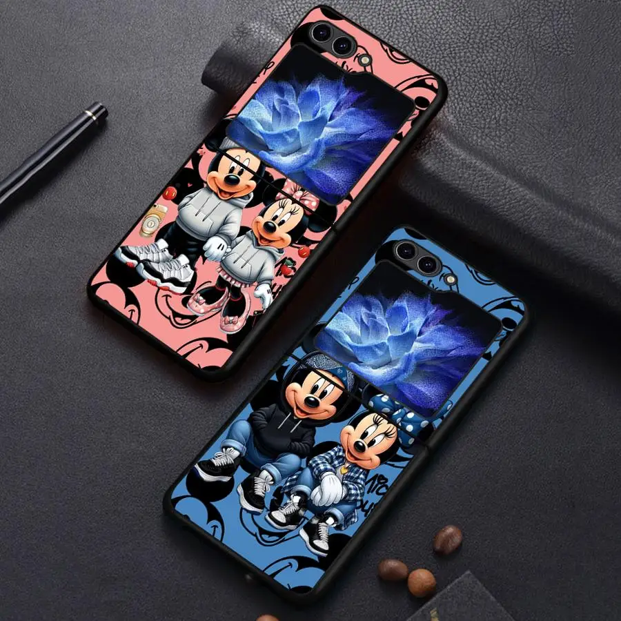 Case for Samsung Galaxy Flip6 Flip7 FE Flip4 Flip5 Z Flip 7 6 5 4 3 Flip3 Back Phone Cover Funda Disney Mickey Minnie Mouse Cool