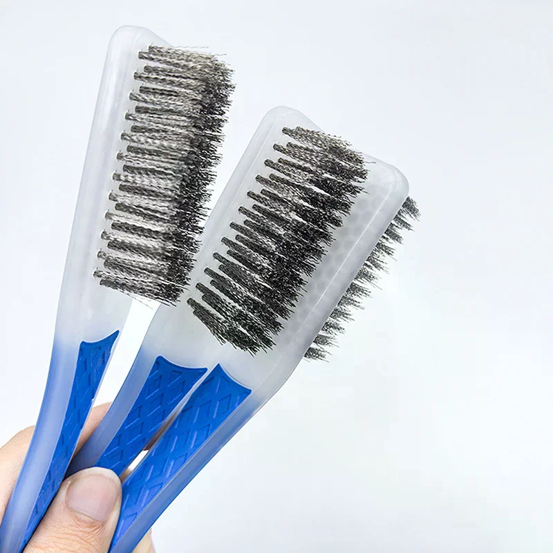 Сверхмощная проволочная щетка из нержавеющей стали с удобной пластиковой ручкой, идеально подходит для удаления ржавчины, сварочного шлака, грязи и краски