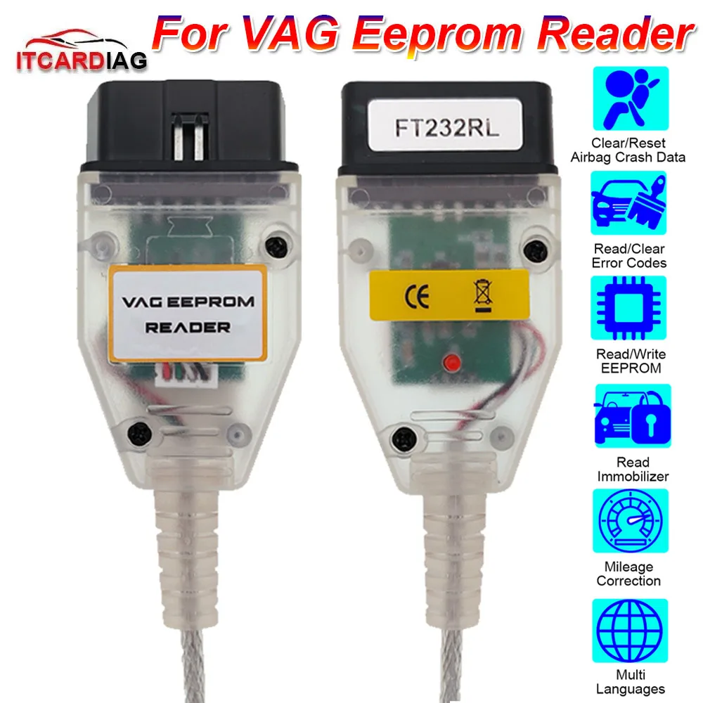 

For VAG Eeprom Programmer Reader 1.20 Supports Clear Reset Airbag Crash Data Read Write Eeprom Immobilizer Mileage Correction