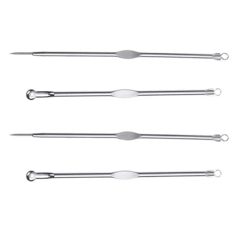 

2X Stainless Steel Blackhead Acne Blemish Pimple Extractor Remover Needle + Clip-ABQU