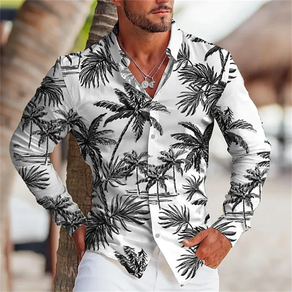 Camisola de botão de manga comprida masculina, cor de coco, lapela reduzida, fivela única, cinza-verde, moda de rua, novo design