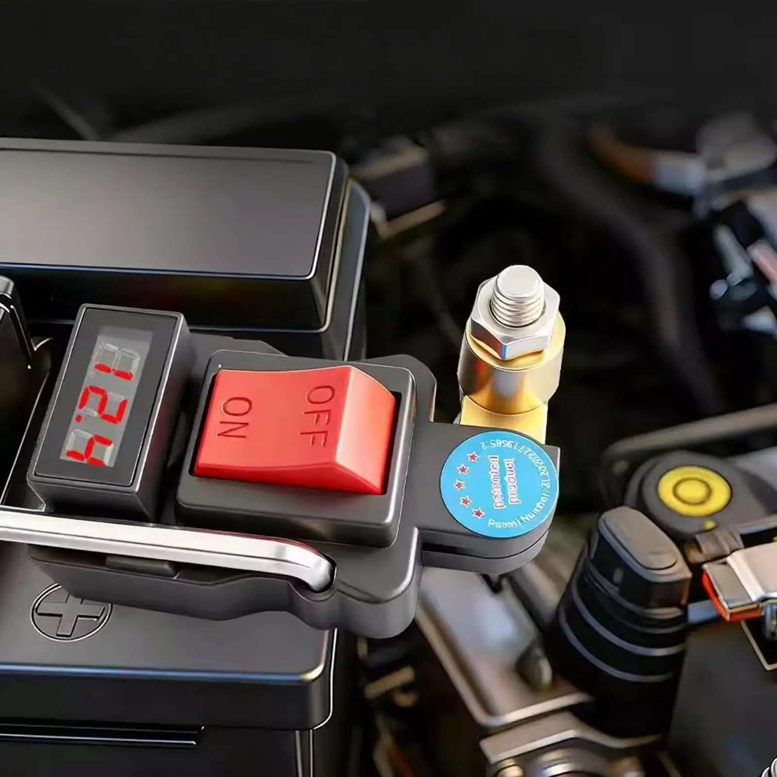 Battery Disconnect Button 12V/24V Car Battery Power Cut Off Isolator Knob Vehicle Disconnect Button For Trailer Tractor Offroad