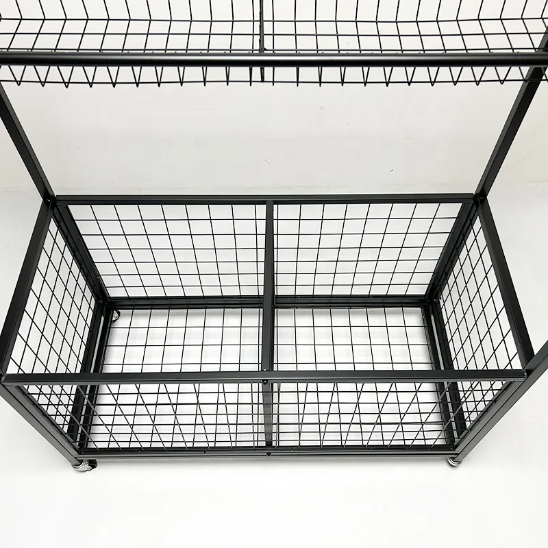 Металлический органайзер для спортивного оборудования в гараже, стойка для хранения мячей, хранилище для баскетбола спортивного снаряжения с корзинами и крючками