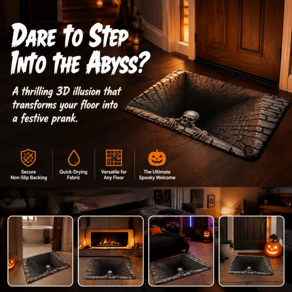 Halloween Halloween Optical Illusion Rug Non-Slip 3D Doormat Quick Dry Water-Absorbing Bathroom Carpet Entryway