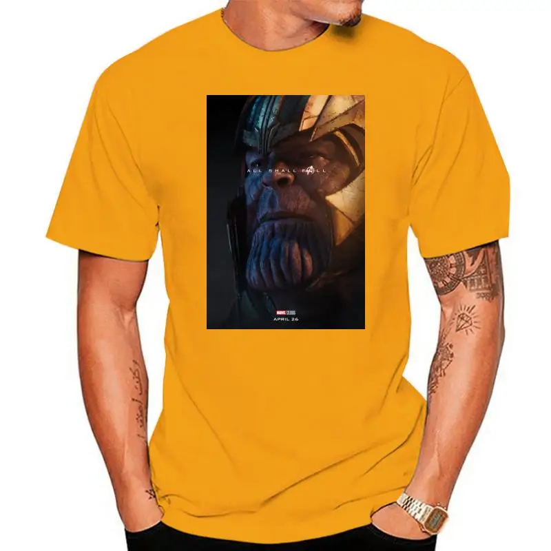 Thanos  Endgame T-Shirt All Shall Fall Short Sleeve Black T-Shirt S-3Xl For Youth Middle-Age Old Age Tee Shirt