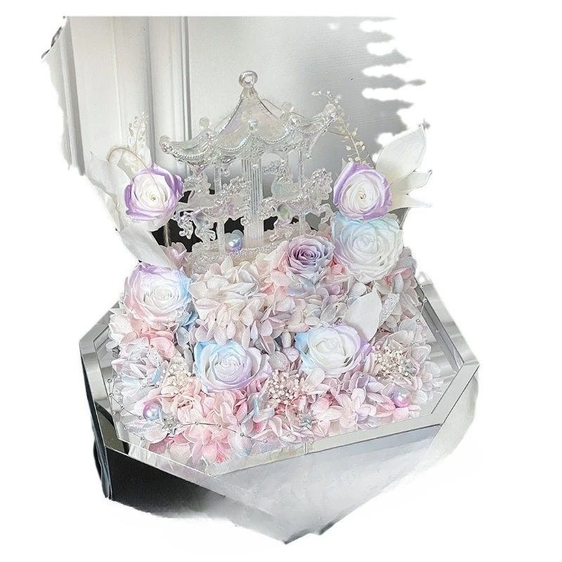Eternal flower carousel acrylic ornament, birthday creative gift