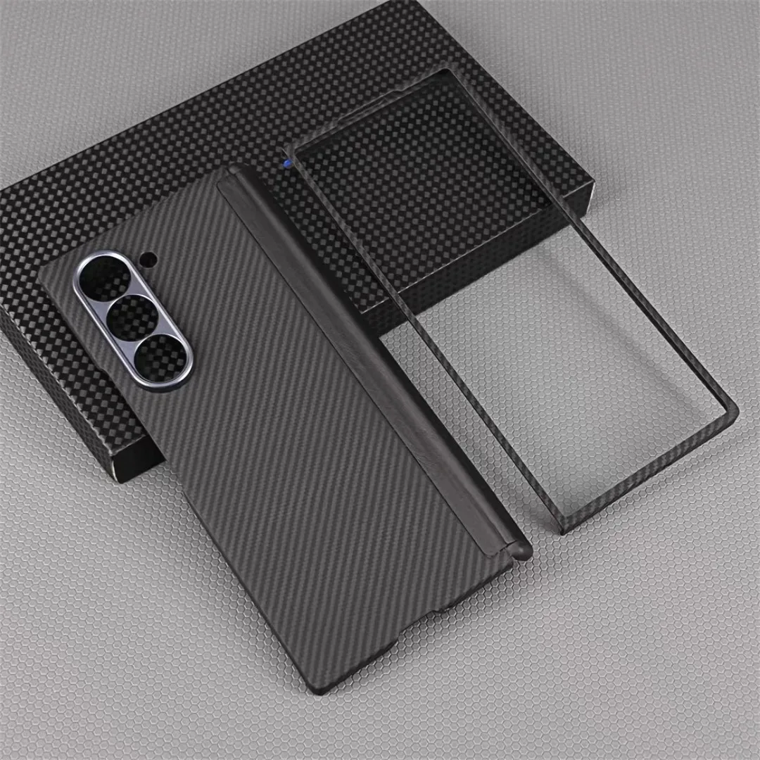 Genuine Carbon Fiber Slim Magsafe Case For Samsung Galaxy Z Fold 6 5 ZFold6 Matte Thin Magnetic Flip Hinge Axis Armor Back Cover