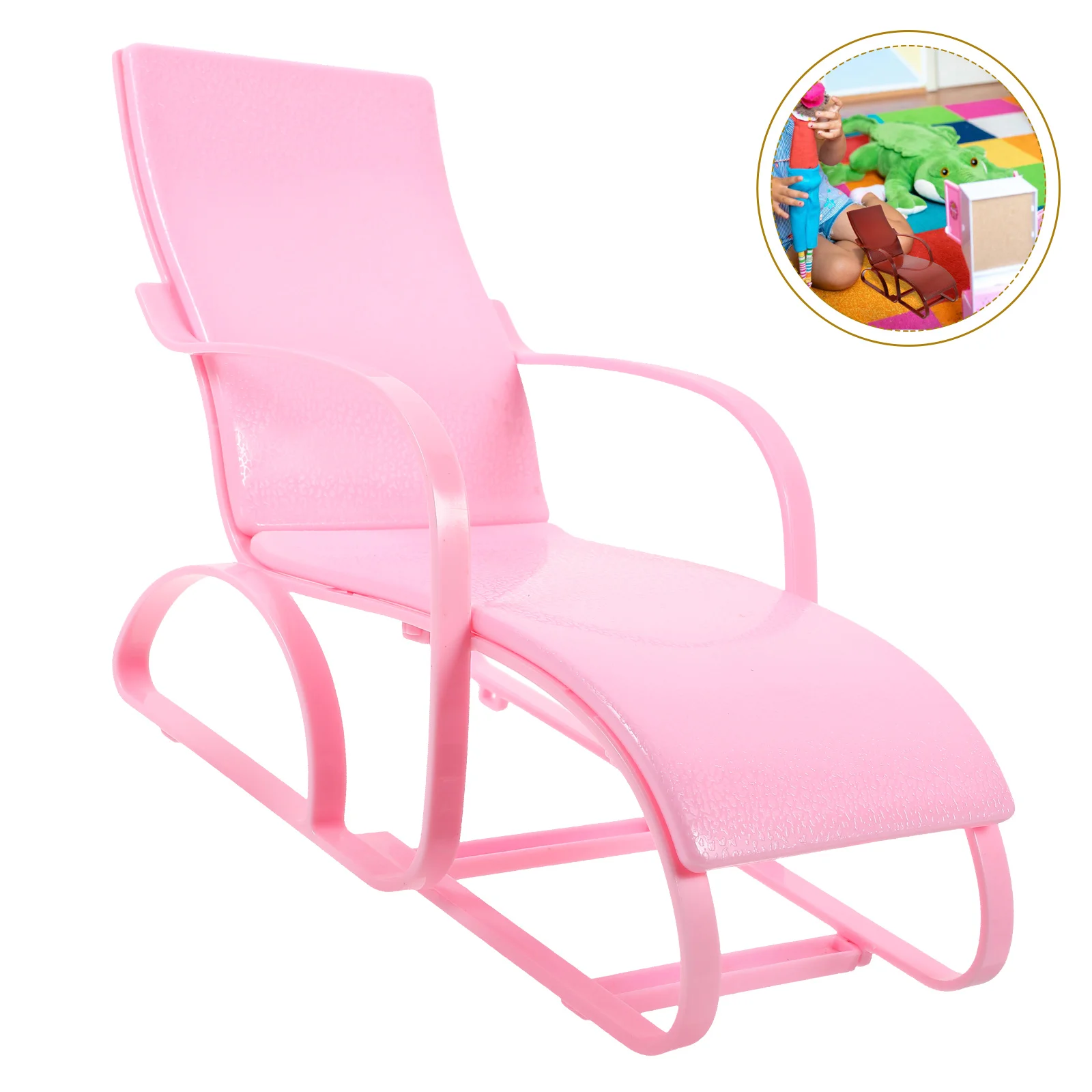 Beach Chair Miniatures Kids Toys House Children Pretend Lounge Model Furniture Decor Plastic