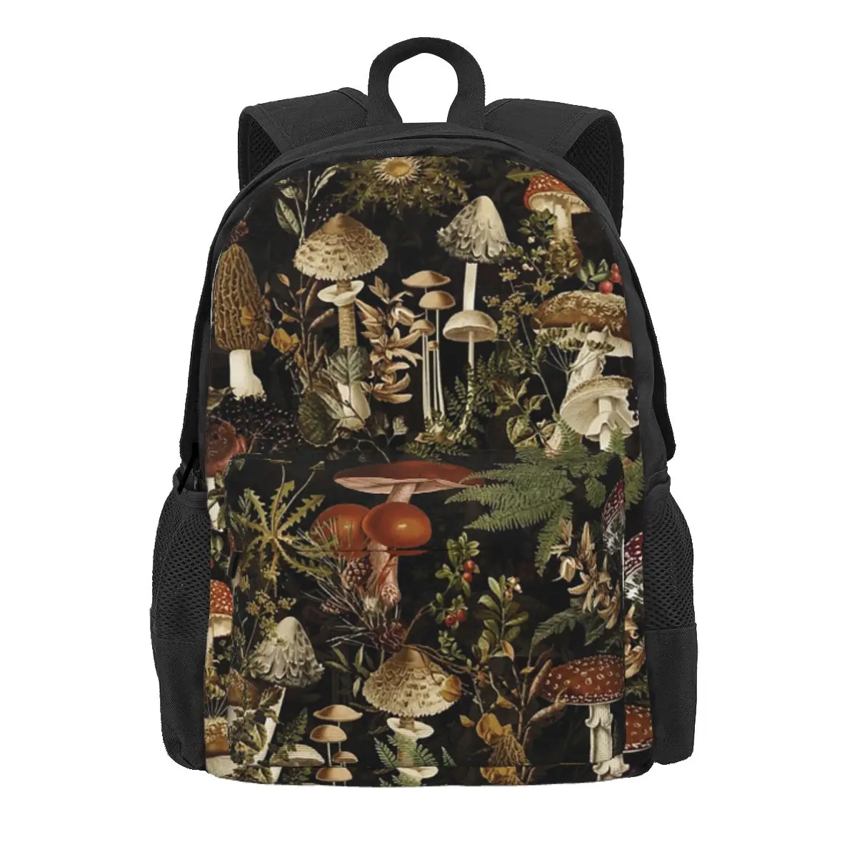 

Midnight Mushrooms Forest Botanical Night Garden Backpack Daypack Kids BookBag School Bag Shoulder Bags for Men Women