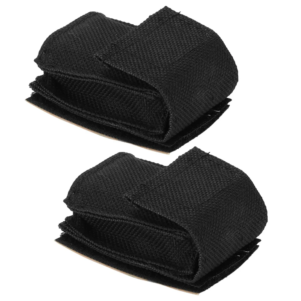 2PCS Premium Canvas Material Bass Battery Case Black Color Guitar Pickup Holder Guitar Accessory Set For Bass Guitar
