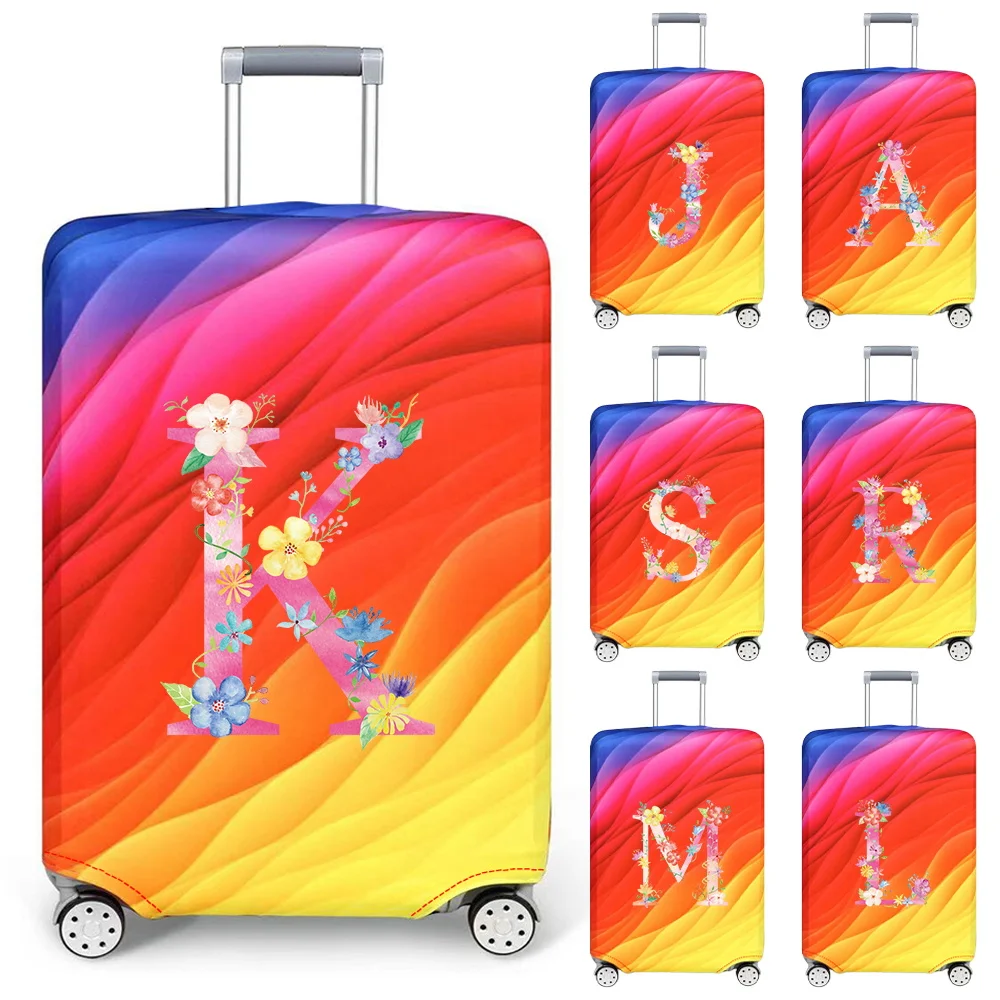 

Luggage Cover Stretch Fabric Suitcase Protector Print Pink Letter Series Baggage Dust Case Covers for18-32 Inch Suitcase Case