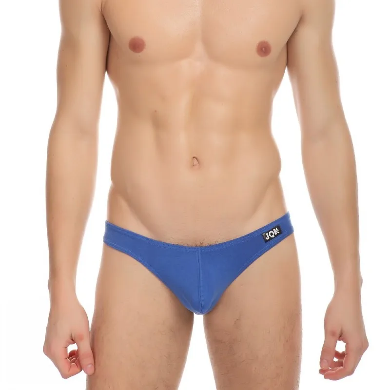 JQK-Calzoncillos de Lycra y algodón para hombre, ropa interior Sexy gay, Bikinis de cintura baja sin costuras