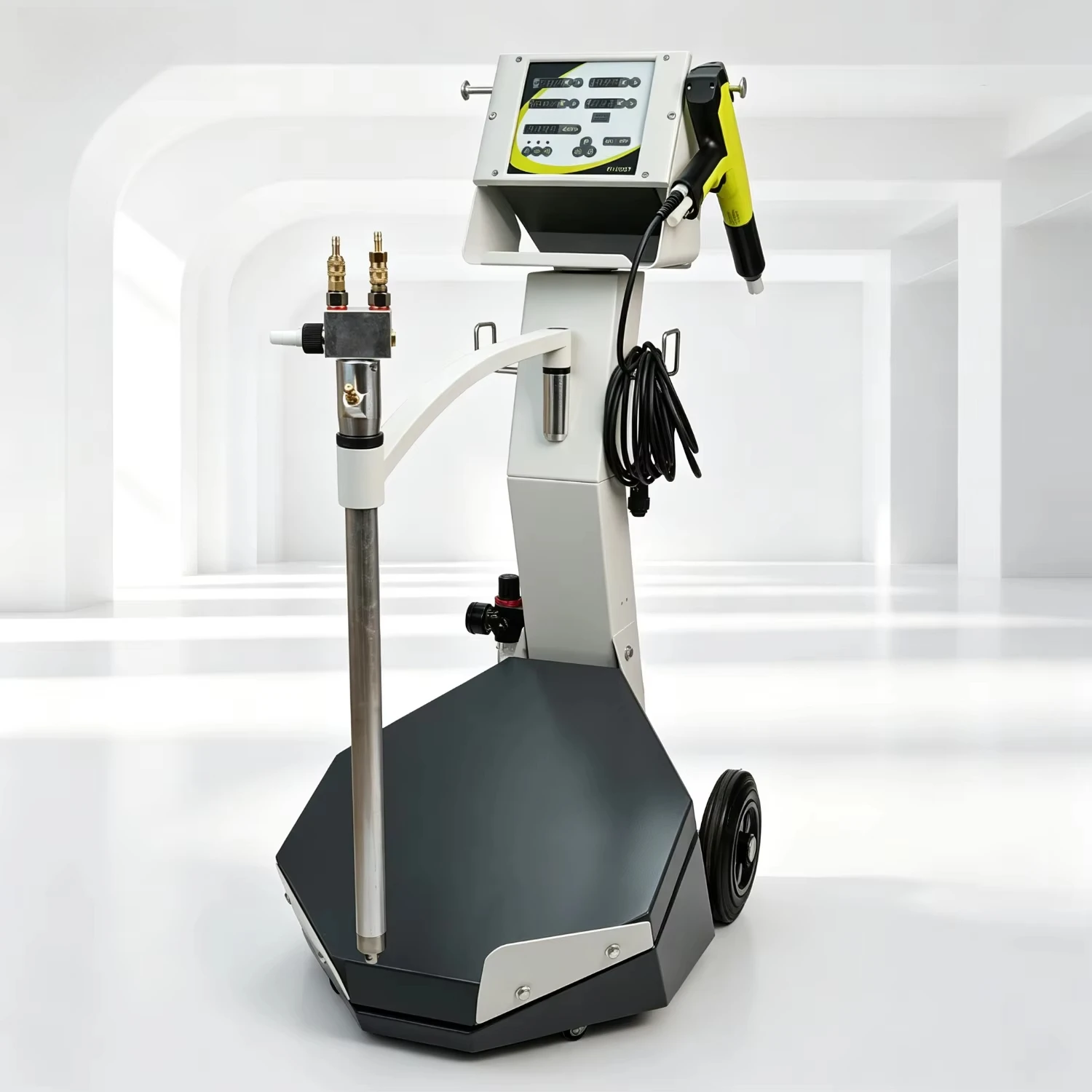 Manual Powder Coating Machine, Vibrating Base, Fast Color Change, Electrostatic Spray Gun, Small Quantity Coating, 120V-240V
