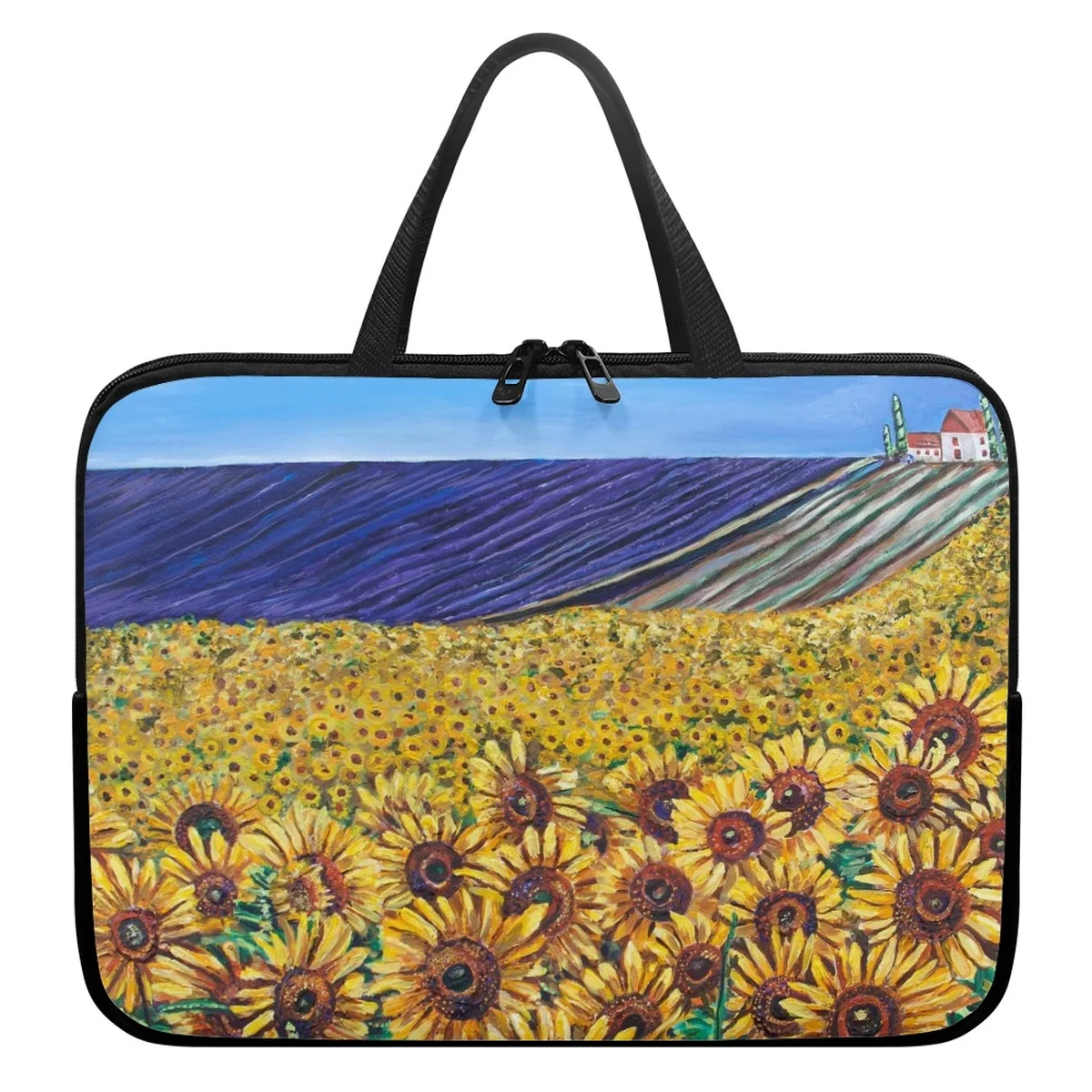 Sunflower Oil Painting Laptop Case High Quality Portable Handle Travel Tablet Bag for 10 12 13 15 17Inch Computer Accessories