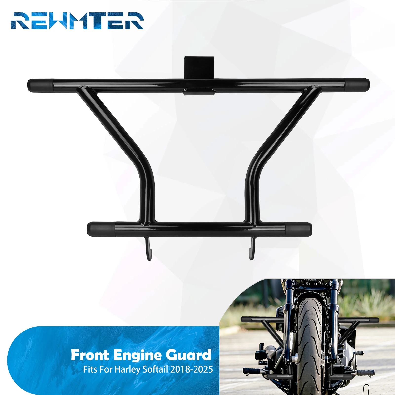 

Motorcycle Engine Guard Highway Front Crash Bar Passenger Falling Protector Bumpers For Harley Softail Fat Boy Street Bob 18-25