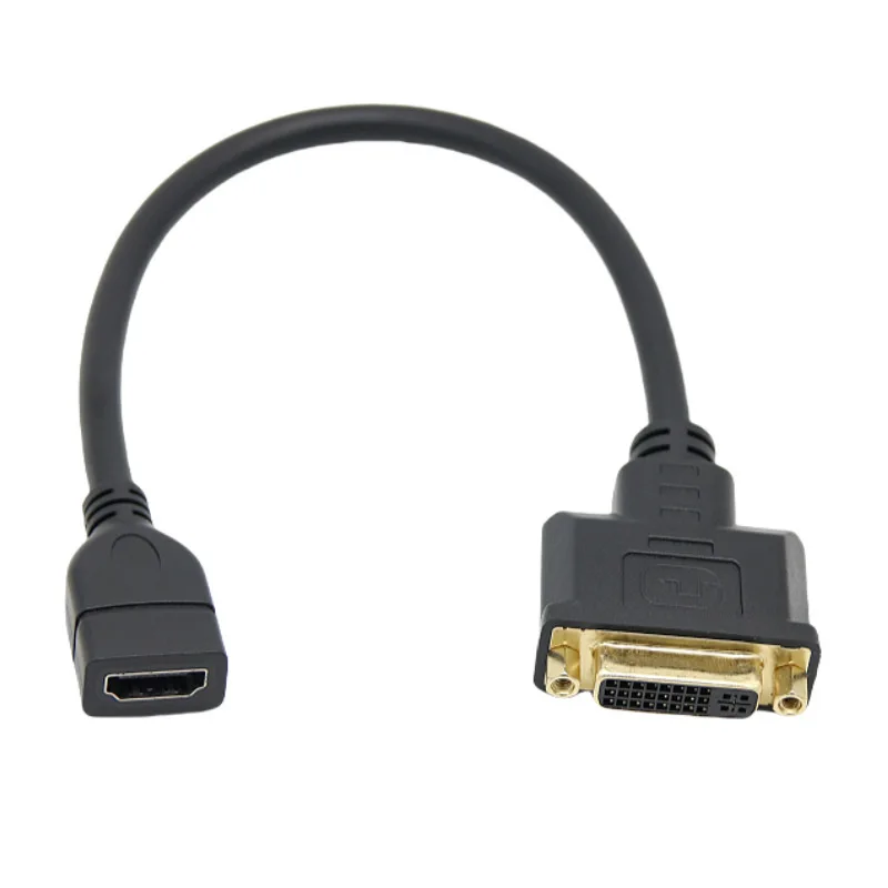 5pcs DVI-D To VGA HDMI Adapter DVI24+1 25Pin DVI-D TO HDMI Female HD Display Video Conversion Cable 30cm For HDTV HD Projector