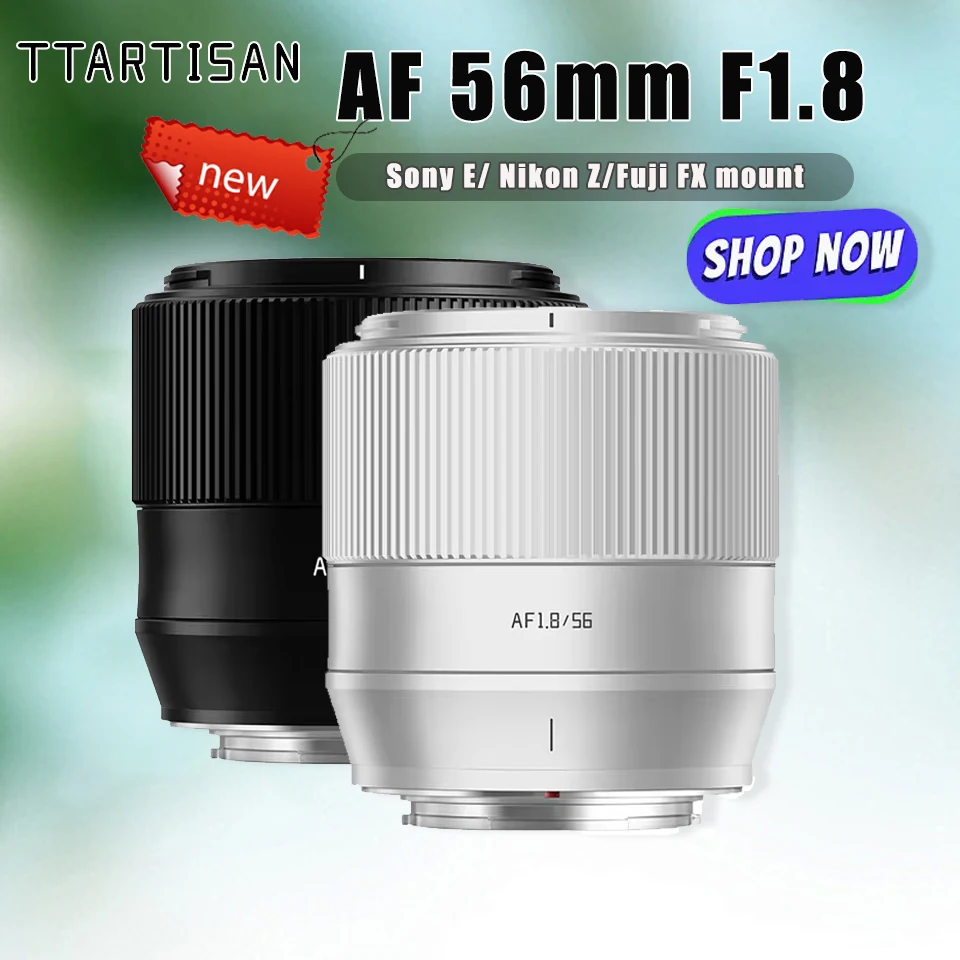 

TTArtisan AF 56mm F1.8 Large Aperture Portrait Lens with Eye Detection for Fuji X-E3 X-T5 Sony A9 ZV-E1 Nikon Z30