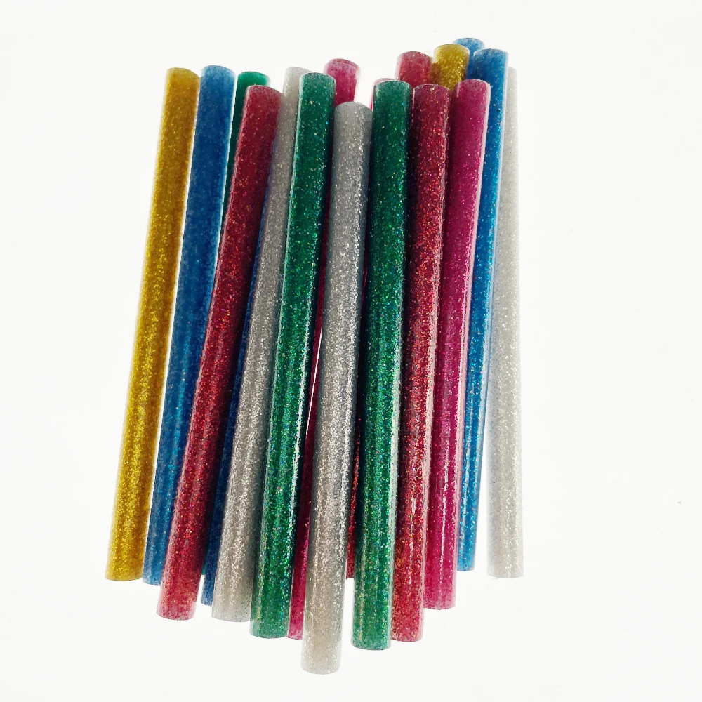 20pcs/Set 7mmx100mm Colorful Bling Hot Melt  Glue Sticks Craft Hand Repair Tools for Glue Gun DIY Art Alloy Accessories
