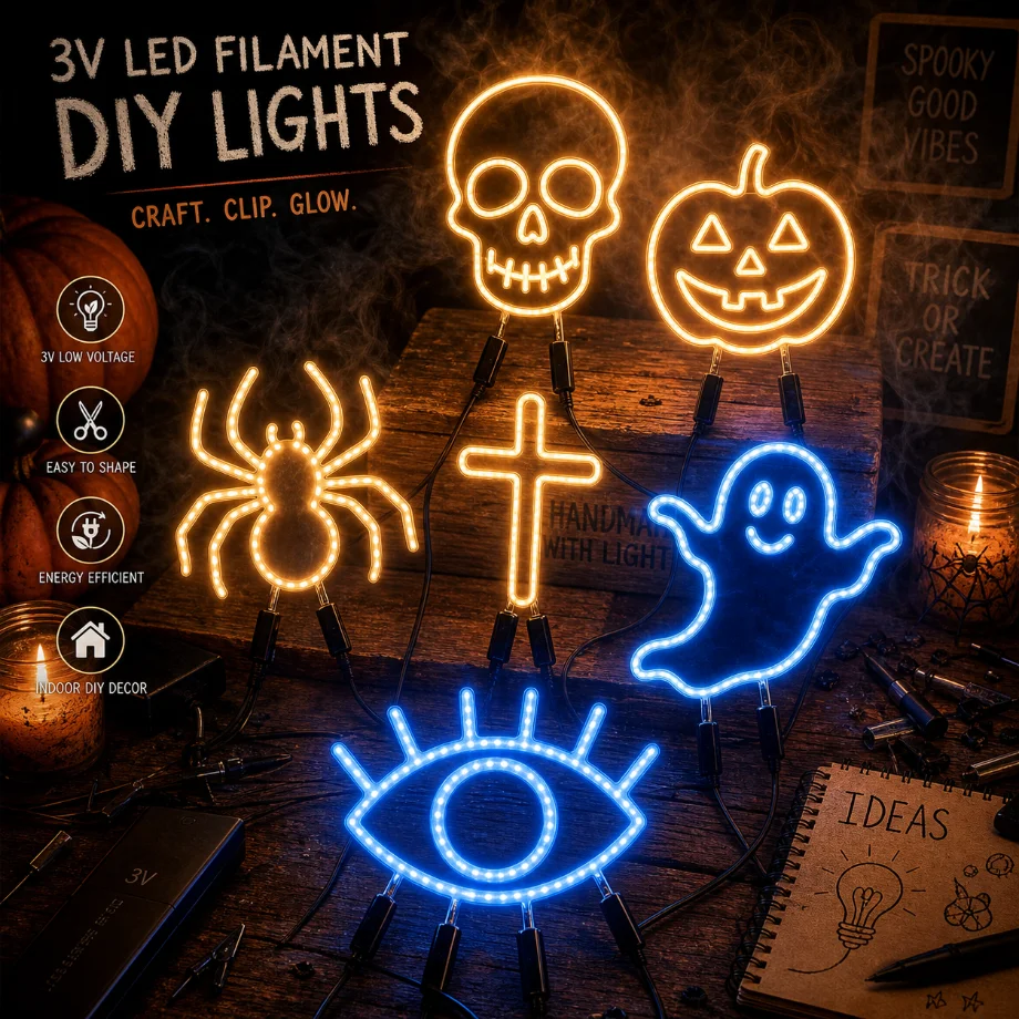 LED Filament Diode 3V 1/2pcs Decorative Light Bulb Accessories DIY Creative LED for Christmas Tree Halloween Holiday Party Light