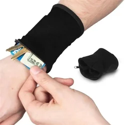 Mini Men Women Wrist Wallet Pouch Band Fitness Sports Zipper Wristband Running Gym Cycling Safe Coin Purse Cotton Wrist Bag