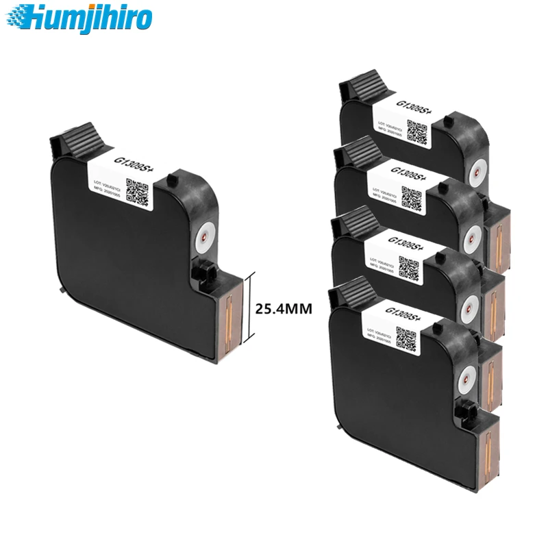 

HUMJIHIRO 5pcs G1309S+ Eco Quick-drying Solvent Ink Cartridge Handheld Inkjet Printer Ink Cartridge 25.4mm