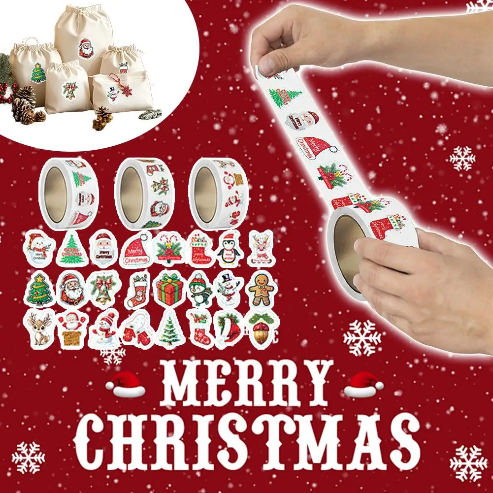 2.5cm / 0.99" Laser Cartoon Christmas Stickers Christmas Sticker Wrapping Stickers Stationery Label Reward Gift Scrapbook R9Q3