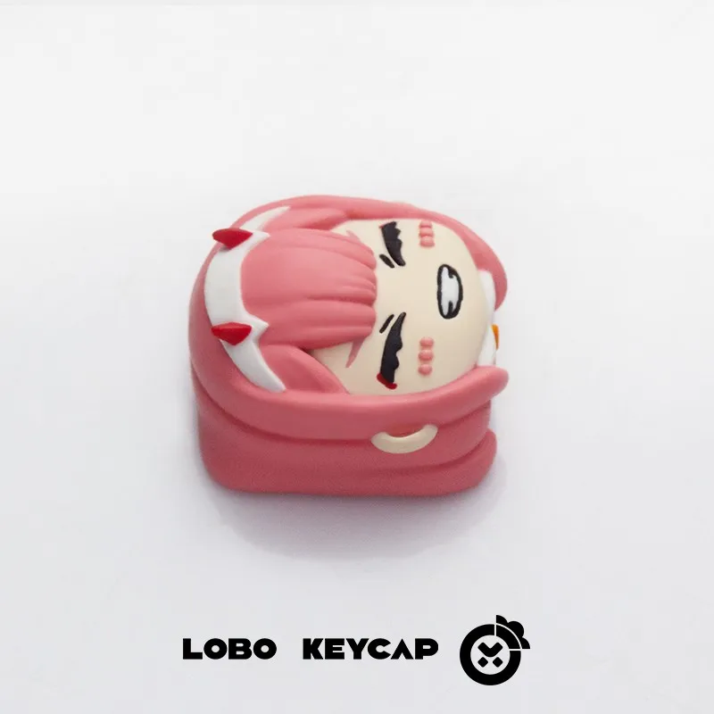 ZERO TWO Keycaps, teclas de resina hechas a mano, teclas de teclado mecánico, bonitos accesorios personalizados para juegos, regalos