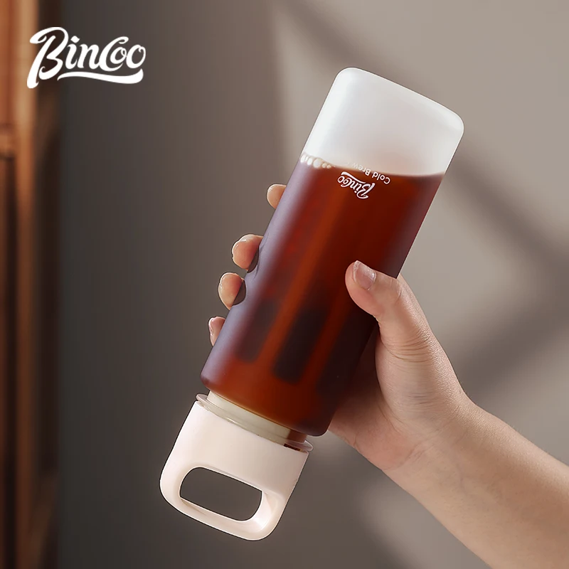 Bincoo Tritan Cold Brew Bottle with Filter Cold Brew Coffee Pot with Handle Summer Ice American Style Portable Camping 500ml