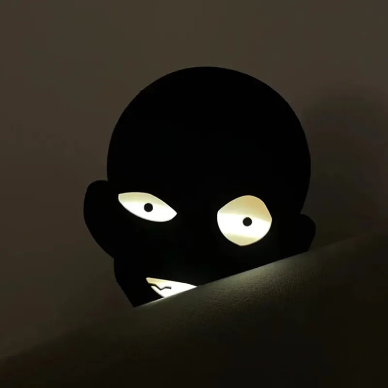 Creative Table Lamp Cartoon Man in Black Prisoner Night Light for Home Ornament Room Decoration Light Charging LED Novelty Lamp