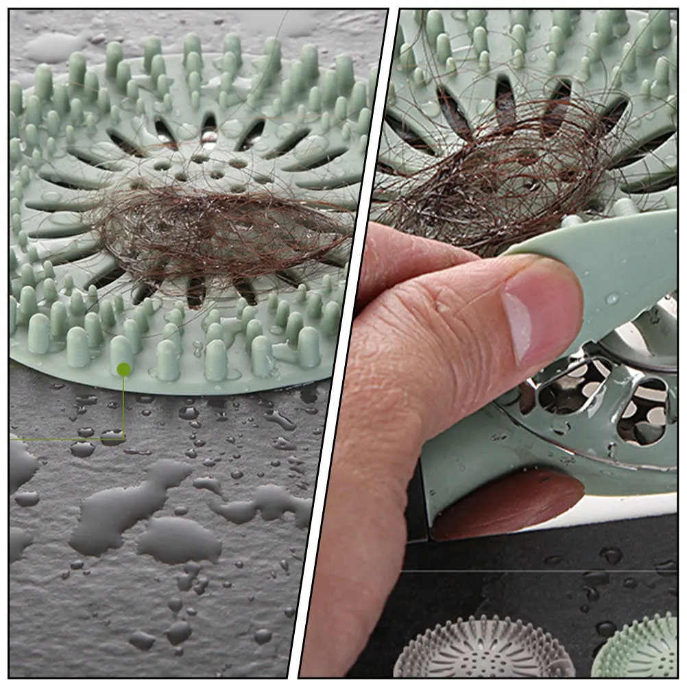 

4Pcs Floor Drain Covers Bathroom Sink Hair Catcher Tpr Sink Filter Stopper Kitchen Drain Protector Filter Kitchen Accessories