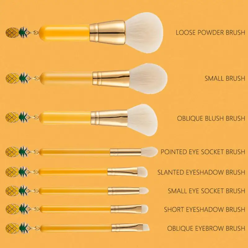 Makeup Brush Set New Pineapple Pendant Novice Loose Powder Eye Shadow Detail Brush Soft Professional Makeup Tool