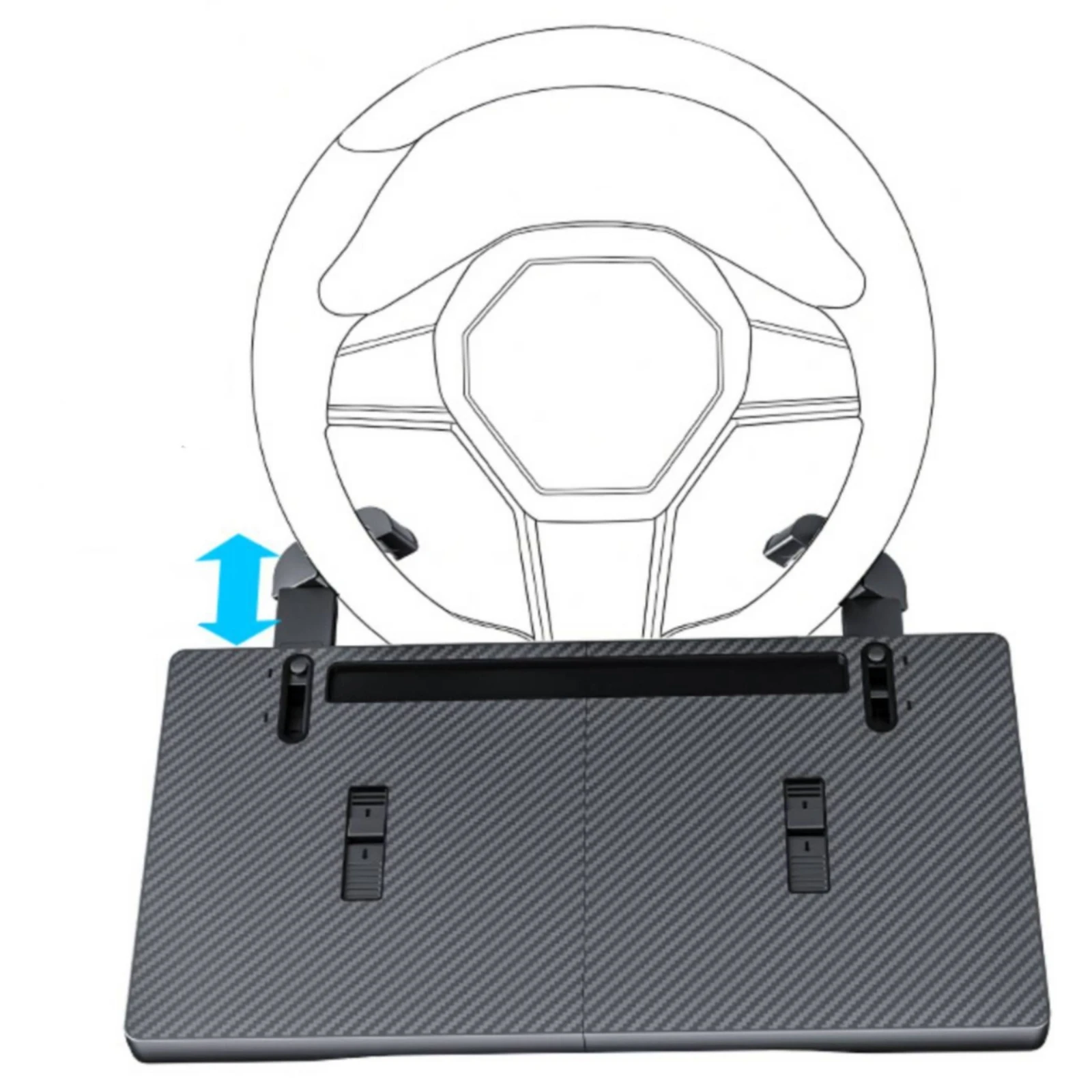 Foldable Car Table with Storage Compartments Space-Saving Steering Wheel Tray with Mounting Hooks Steering Wheel Tray Wipe-Clean