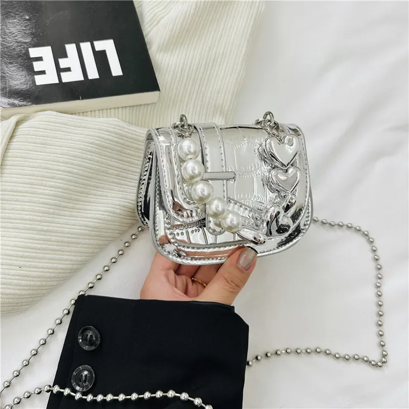 Fashion Child Backpack New Versatile Trendy Girl Bag Mini Cute Pearl Exquisite School Bag Princess Elegant Temperament Handbag