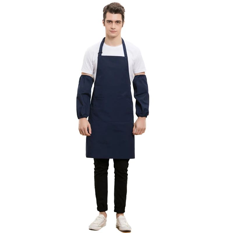 Custom Adjustable Chef Apron Kitchen White Grembiule For Cooking,Restaurant Coffee Sweet shop Reusable Style Apron