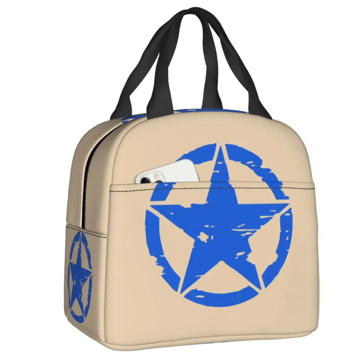 America Army Tactical Military Star Thermal Insulated Lunch Bags Women Lunch Container for School Office Outdoor Food Bento Box