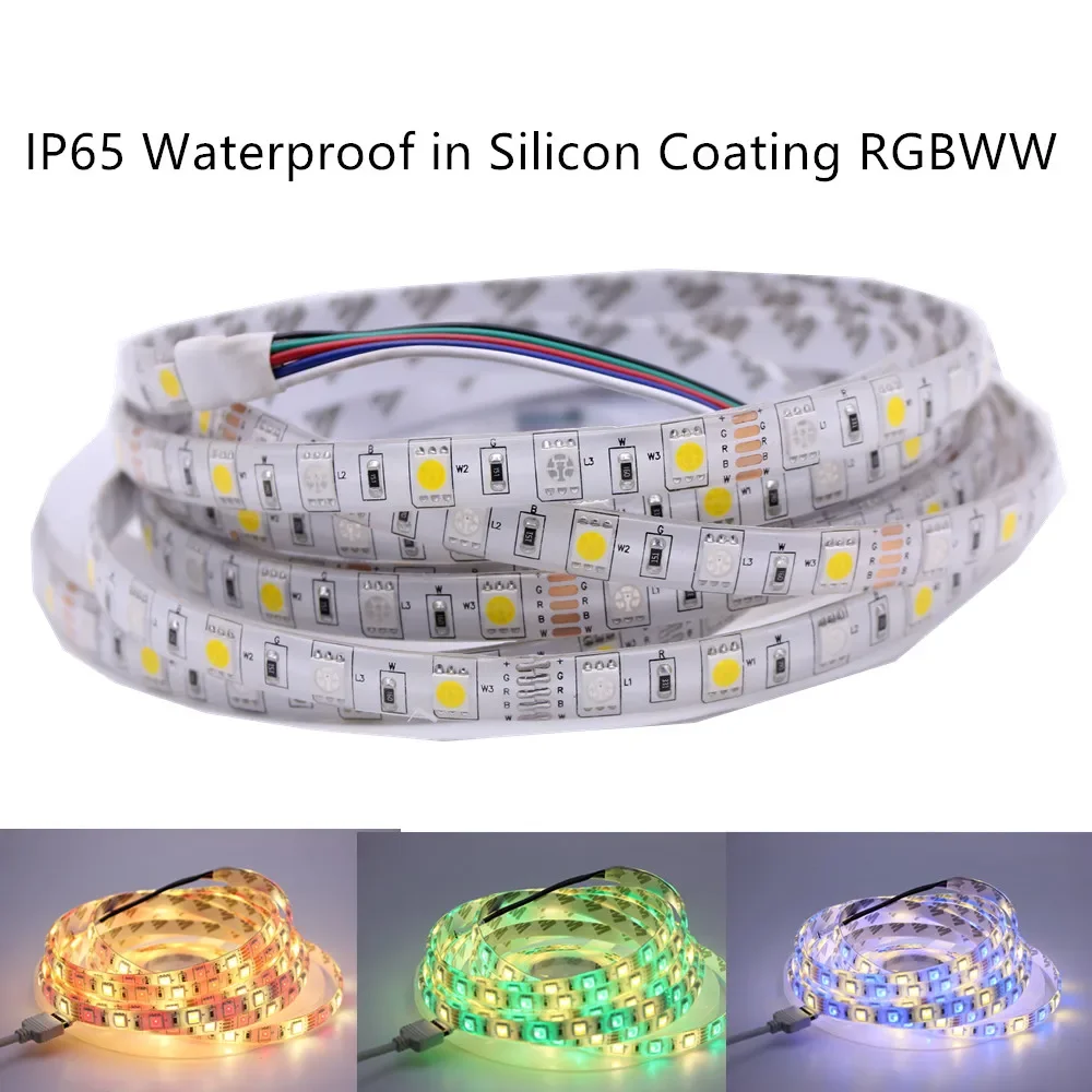 Striscia LED 5050 DC12V luce LED flessibile 60LED/m 5 m/lotto RGBW RGBWW RGBCCT bianco/bianco caldo/bianco freddo/striscia LED RGB 5050