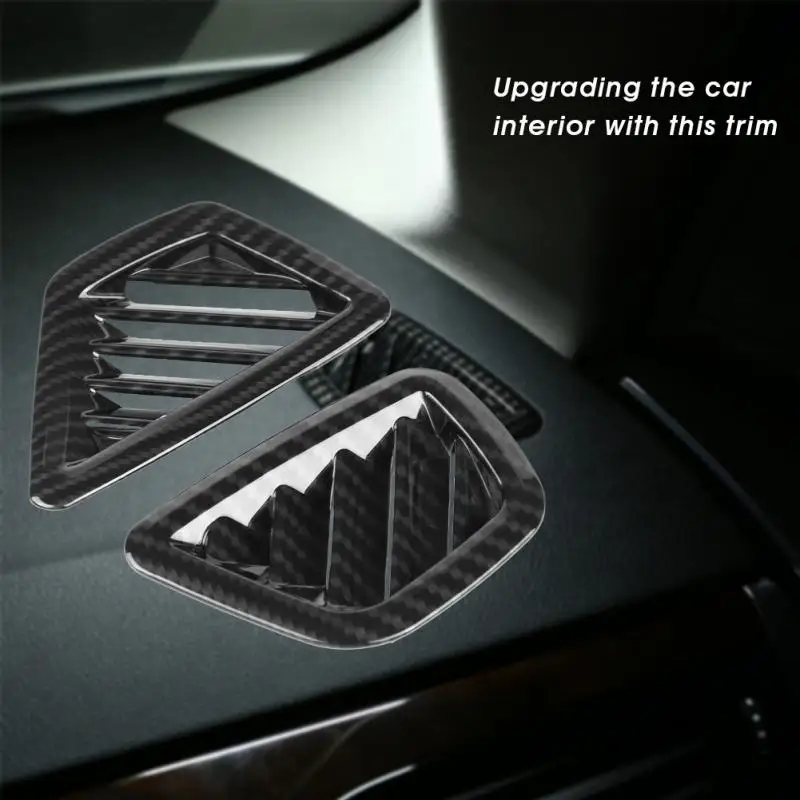 2pcs Car Carbon Fiber Dashboard Air Condition Vent Outlet Cover Trim Frame for BMW 5 Series G30 2017-2018 Car Styling