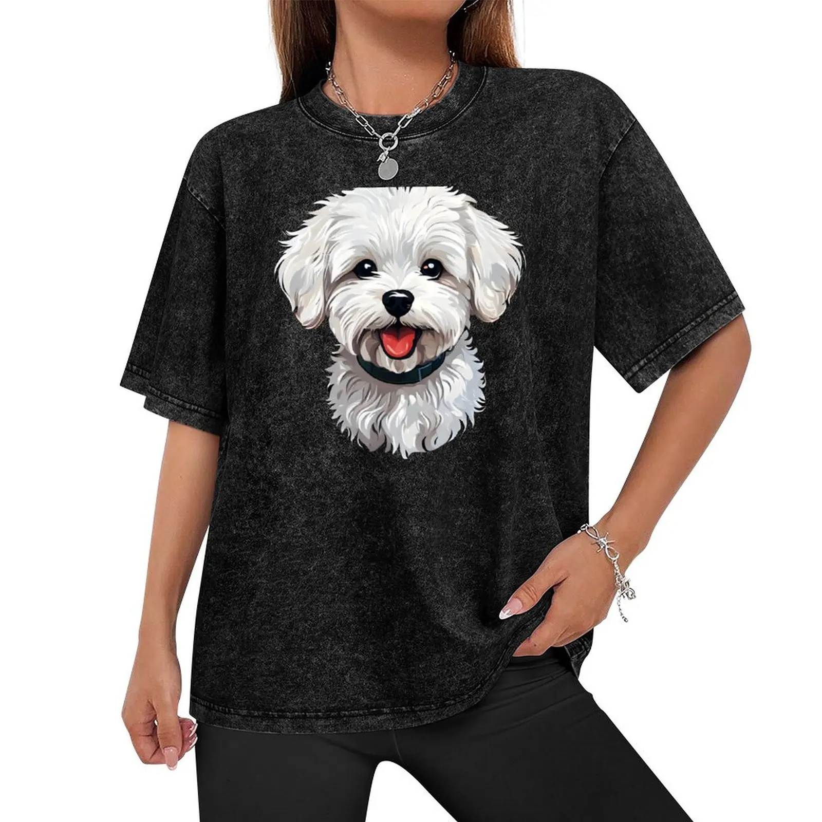 Bichon Frisé dog T-Shirt sweat graphic t shirt vintage men clothings